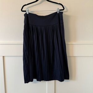 A New Day Navy Blue Knee-Length Pleated A-Line Skirt